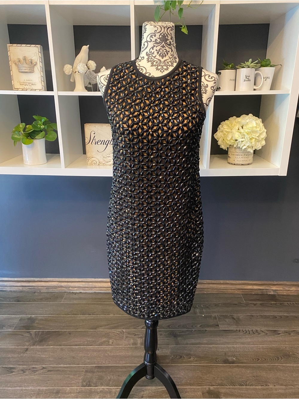 Stunning Michael Kors Black Beaded Dress Size XS